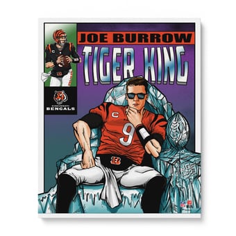 Joe Burrow Cincinnati Bengals Unsigned 16" x 20" Photo Print - Art by Brian Kong