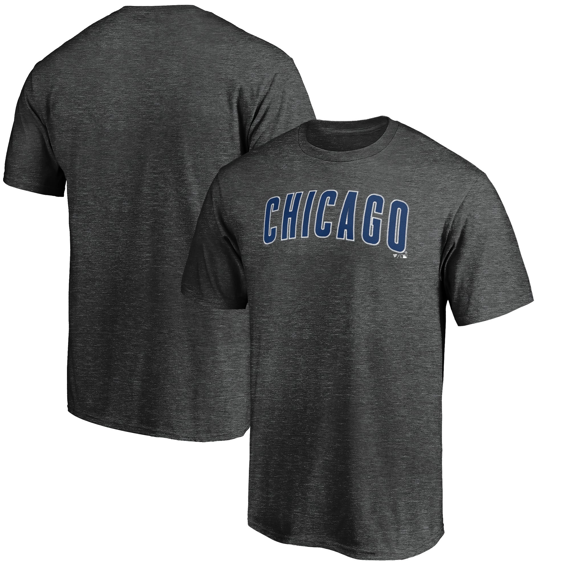 Men's Charcoal Chicago Cubs Official Wordmark T-Shirt