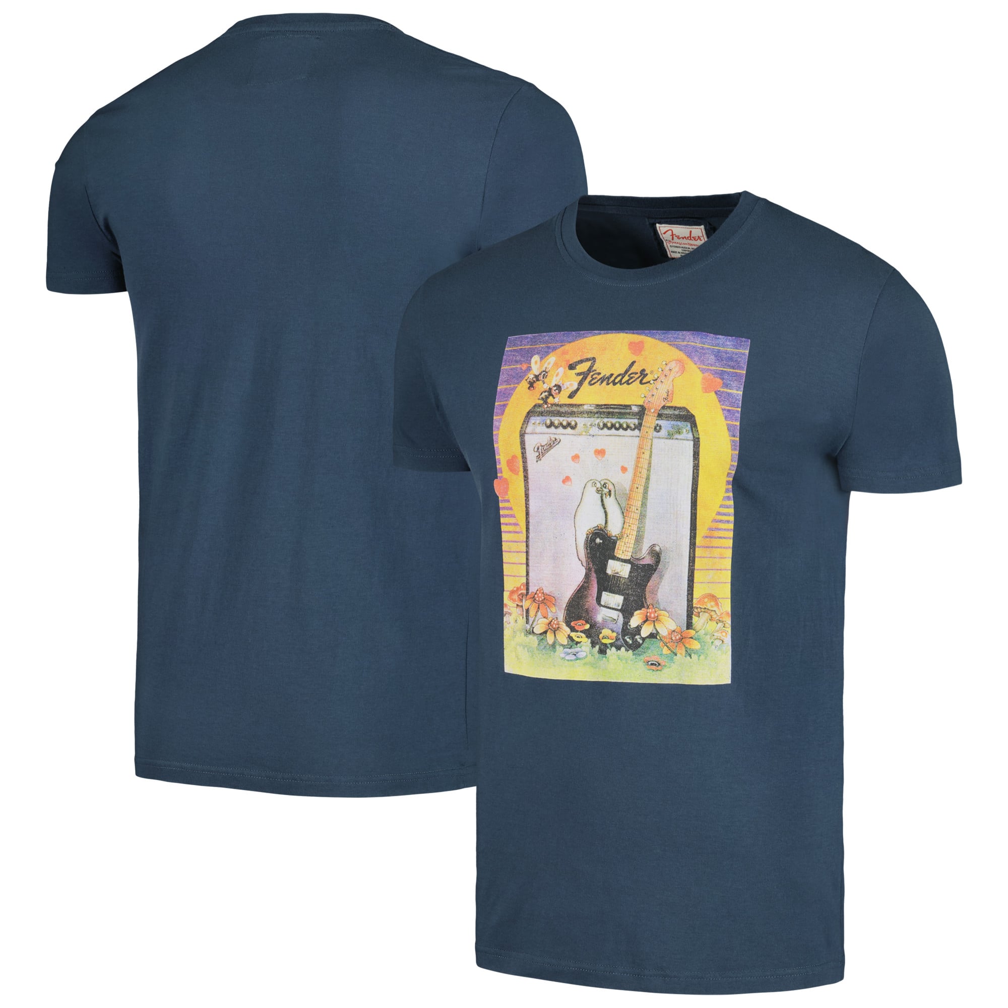 Men's American Needle Navy Fender Brass Tacks Guitar T-Shirt