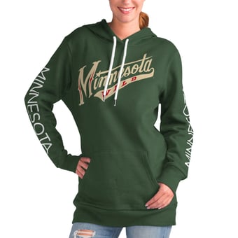 Women's G-III 4Her by Carl Banks Green Minnesota Wild Overtime Pullover Hoodie