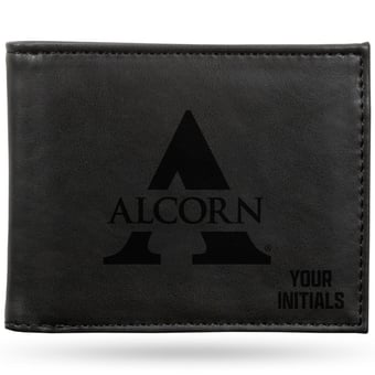Black Alcorn State Braves Personalized Billfold Wallet