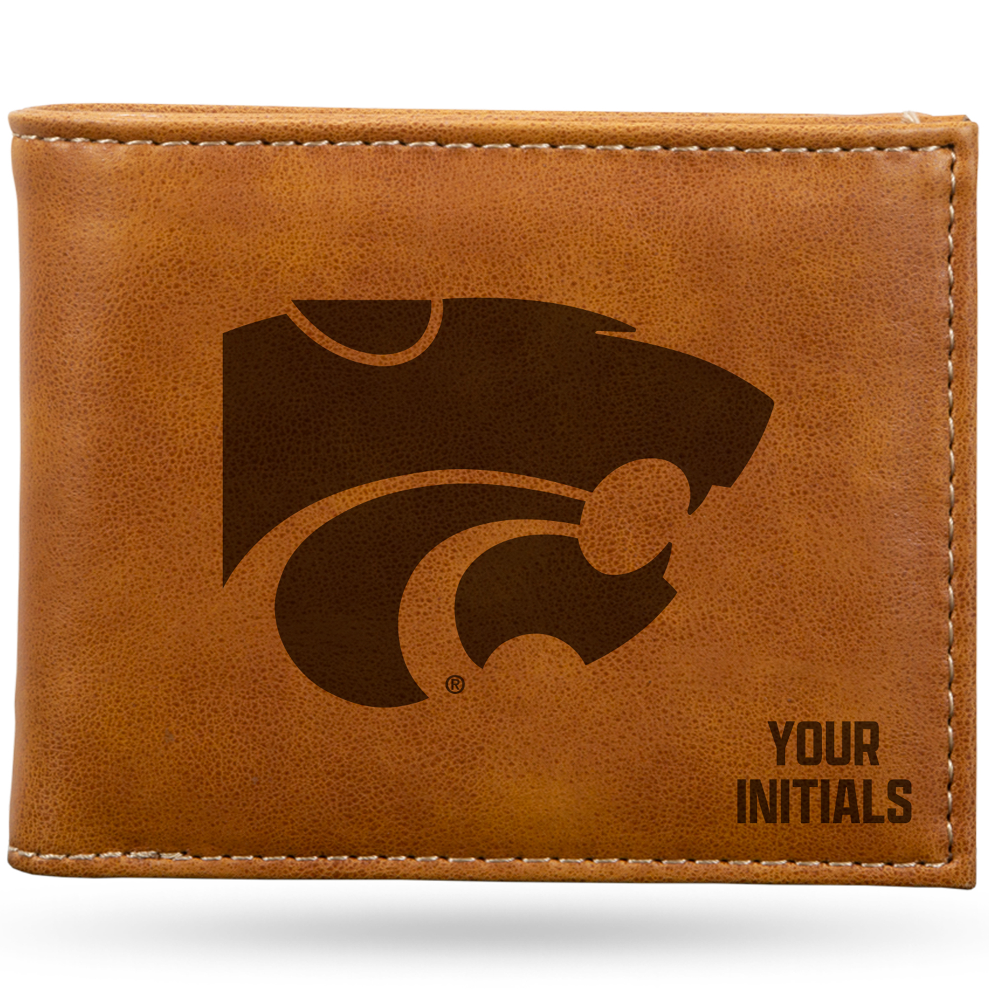 Brown Kansas State Wildcats Personalized Billfold Wallet