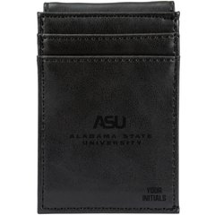 Black Alabama State Hornets Personalized Front Pocket Wallet