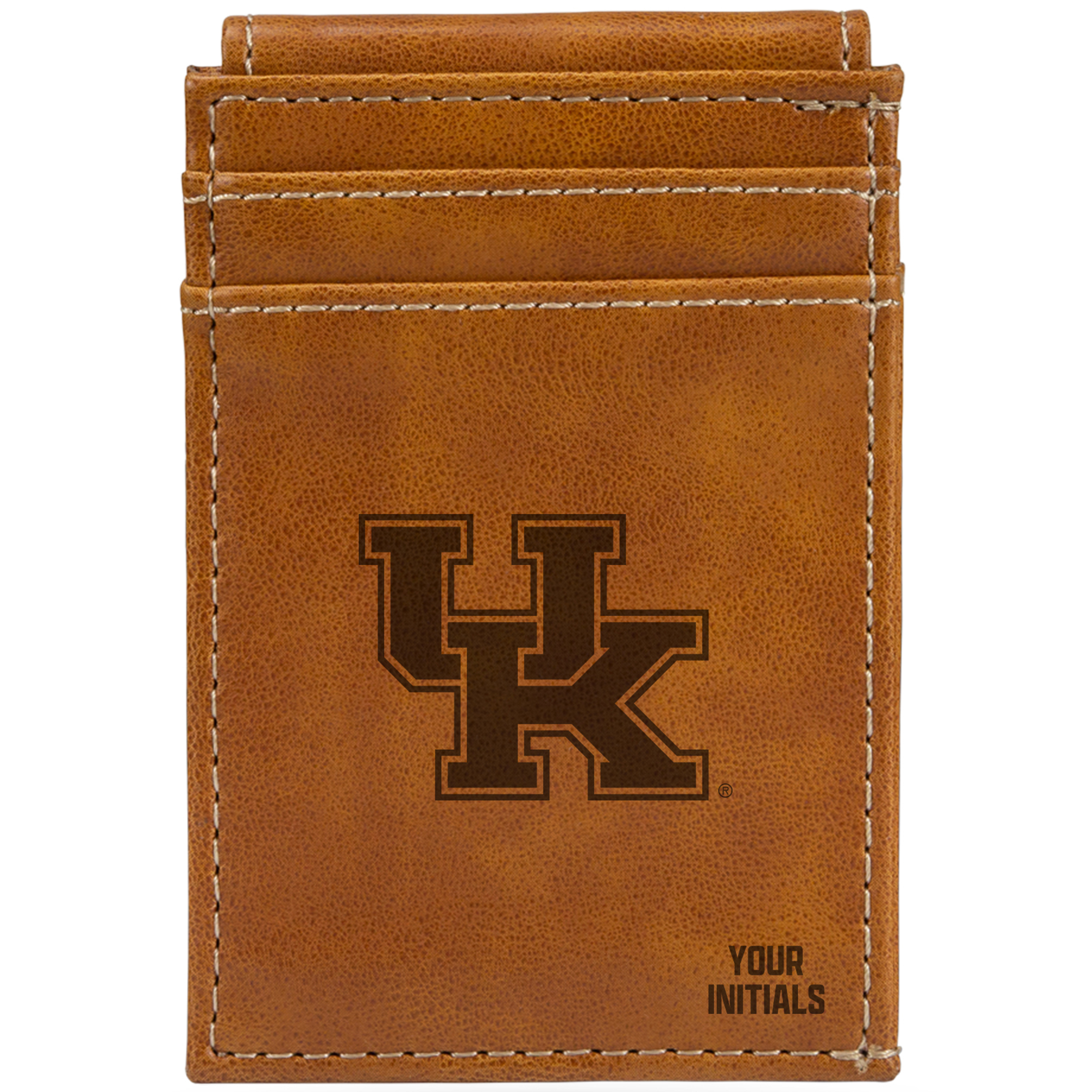 Brown Kentucky Wildcats Personalized Front Pocket Wallet