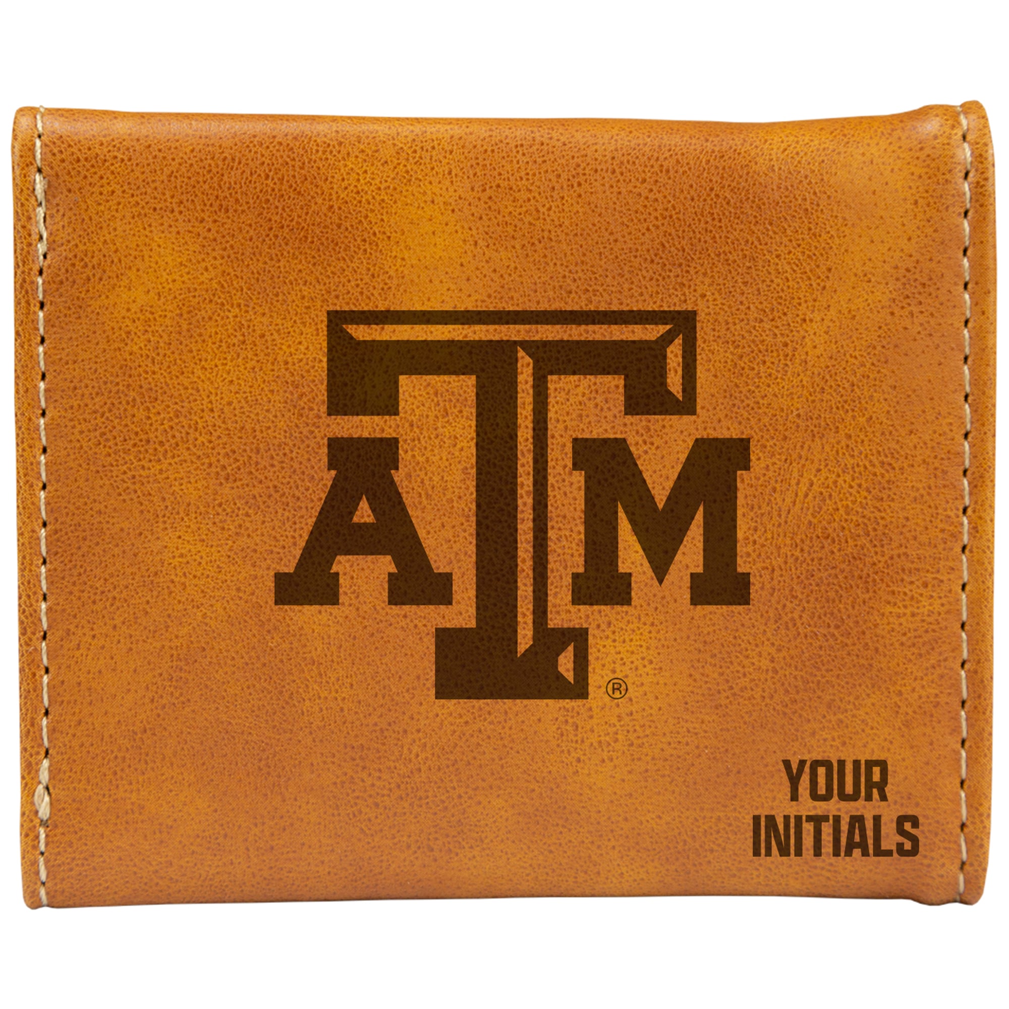 Brown Texas A&M Aggies Personalized Trifold Wallet