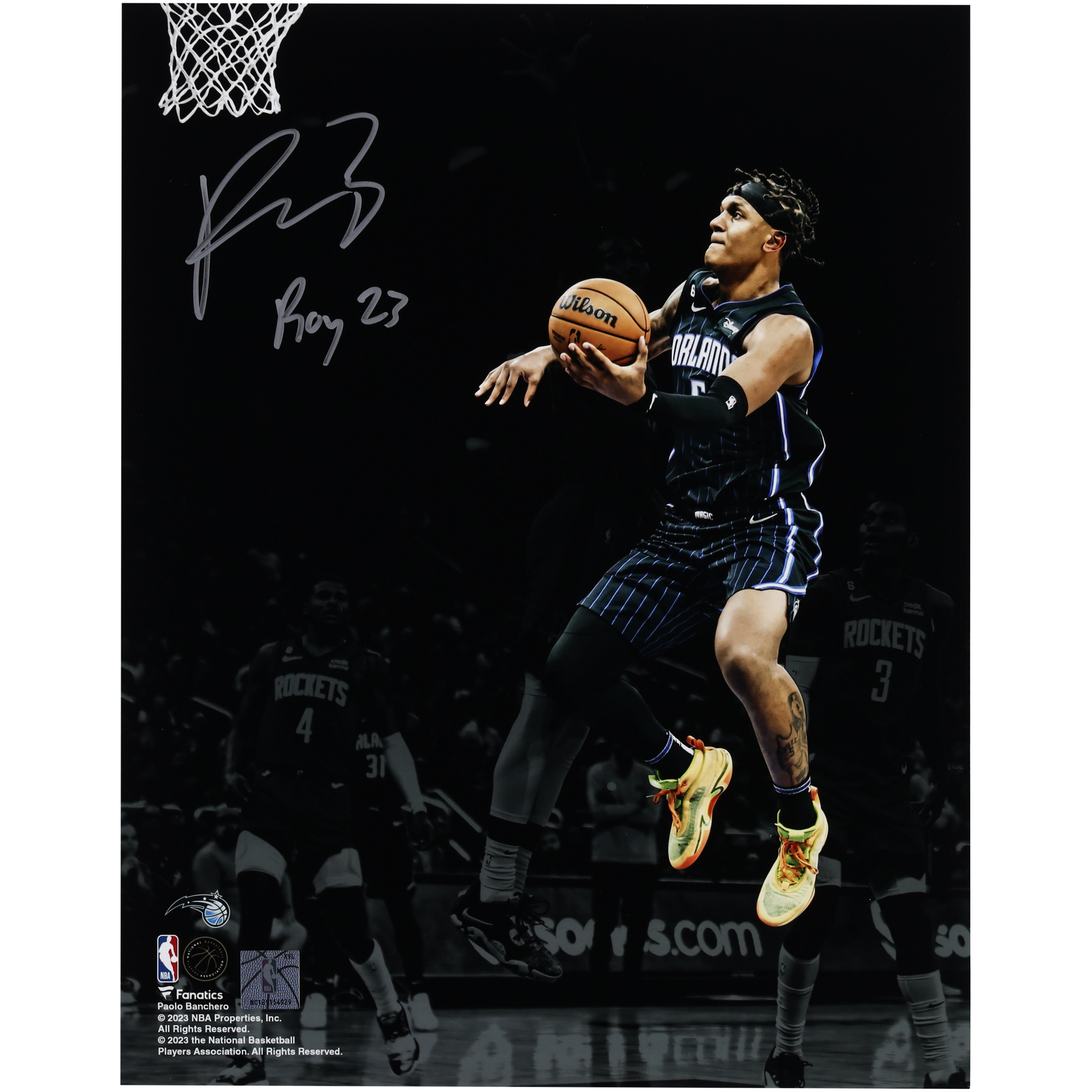 Paolo Banchero Orlando Magic Autographed 11" x 14" Spotlight Photograph with "ROY 23" Inscription