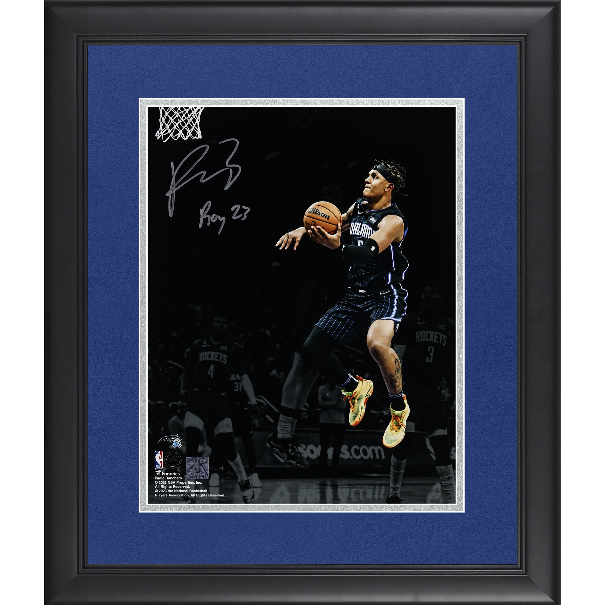Paolo Banchero Orlando Magic Autographed Framed 11" x 14" Spotlight Photograph with "ROY 23" Inscription
