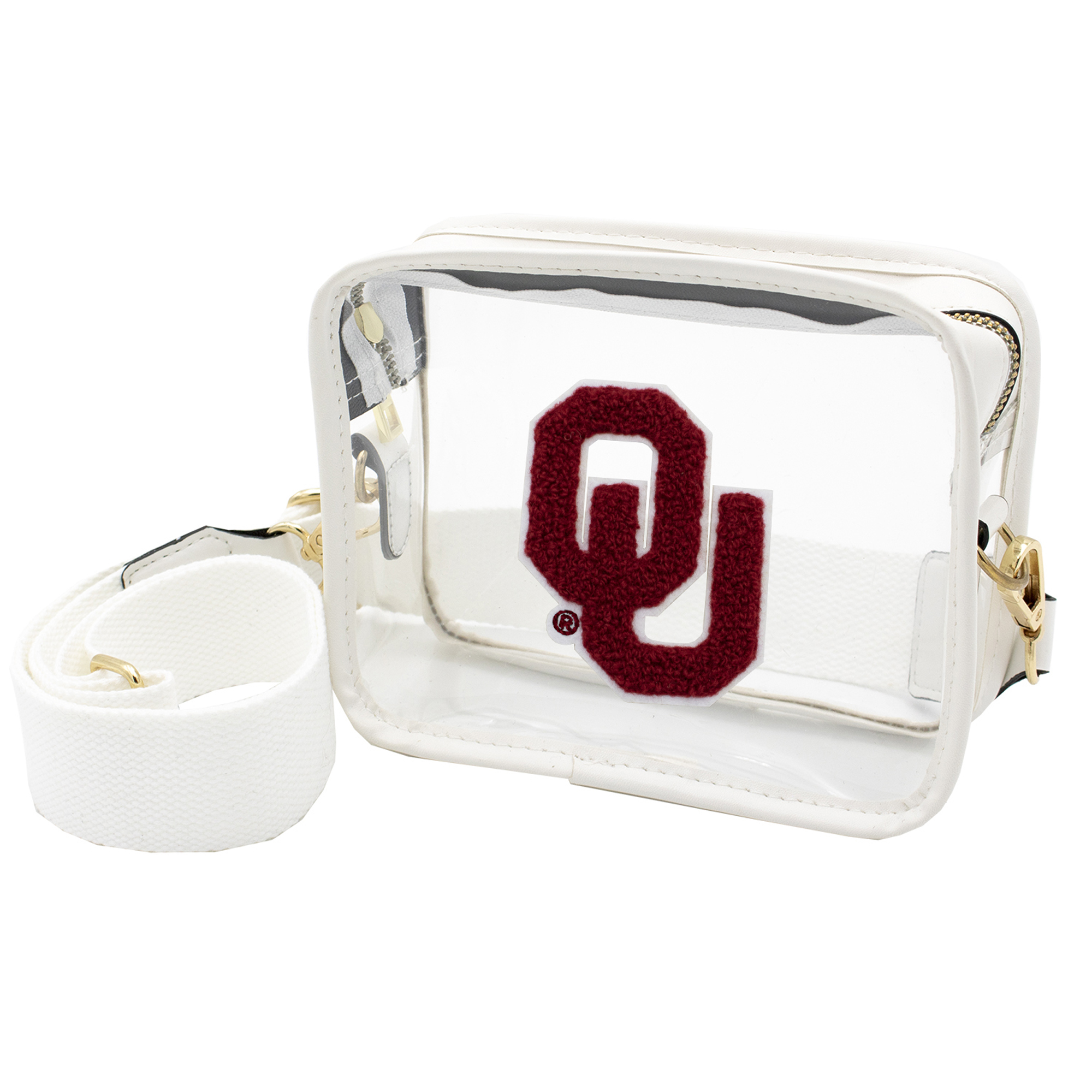 Oklahoma Sooners Clear Varsity Patch Camera Crossbody Bag