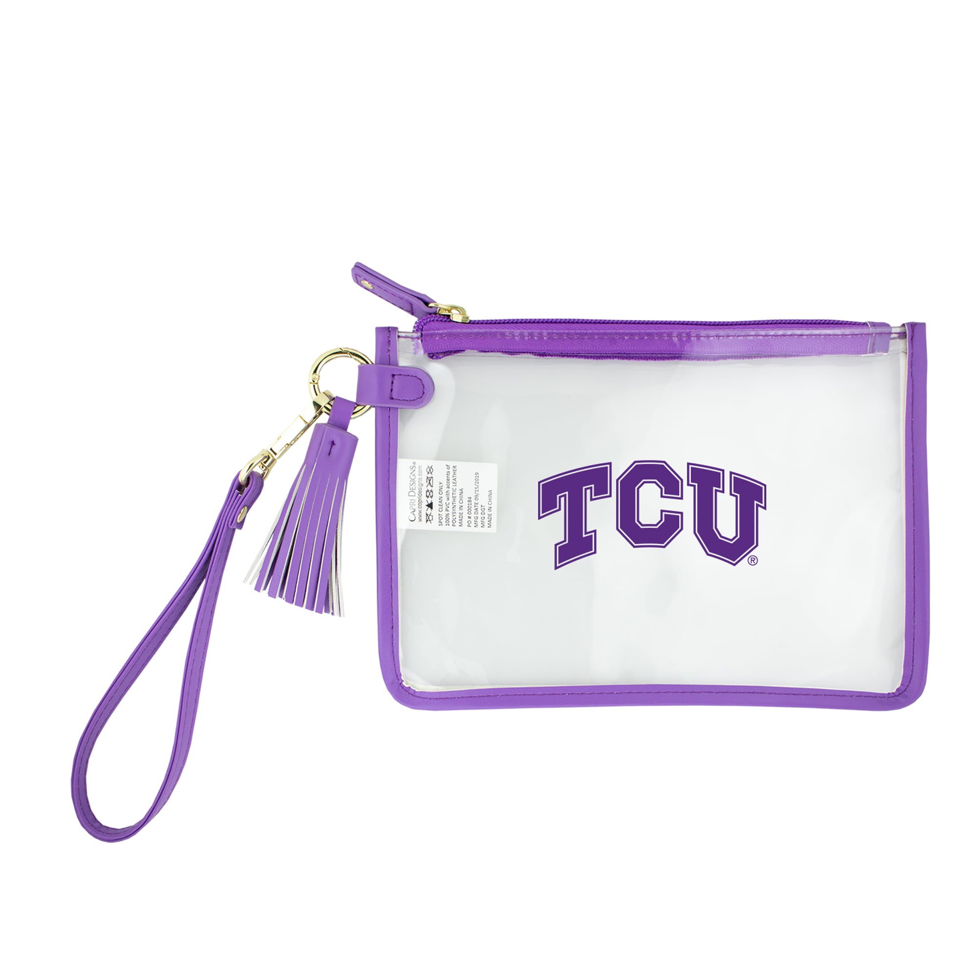 TCU Horned Frogs Clear Wristlet
