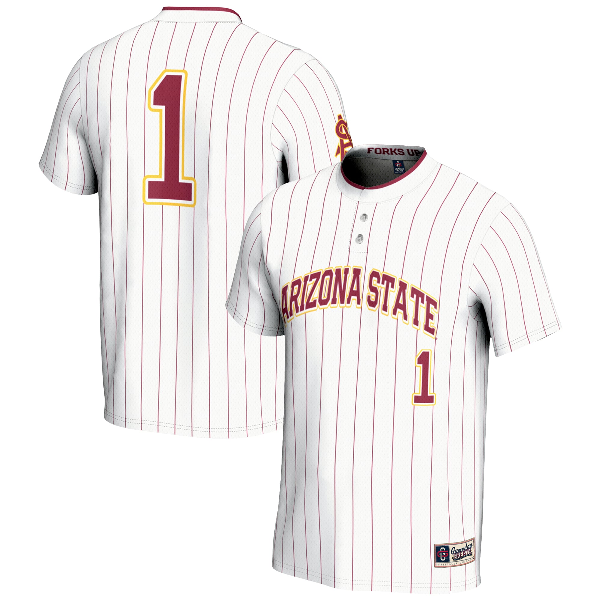 Youth GameDay Greats #1 White Arizona State Sun Devils Lightweight Softball Jersey