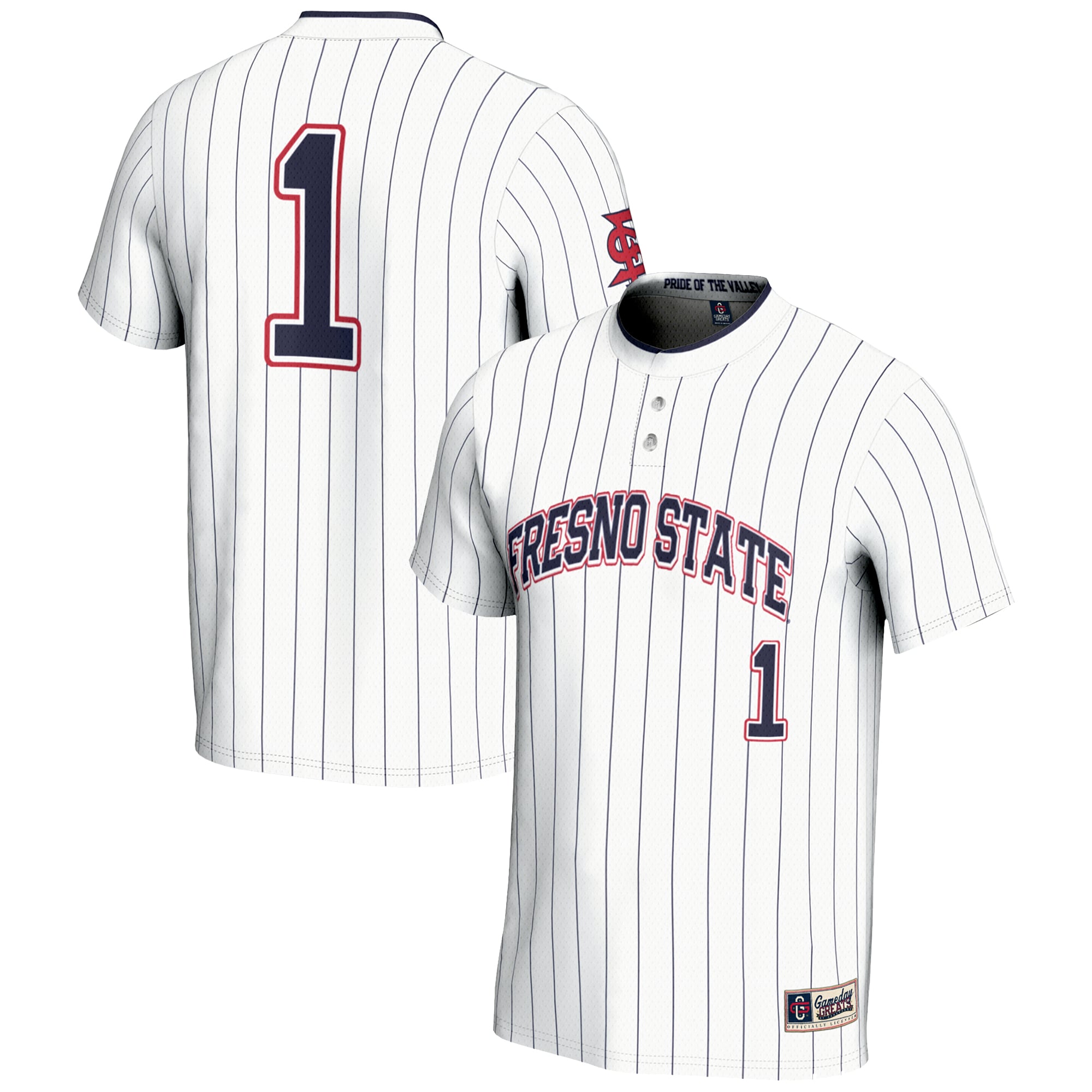 Youth GameDay Greats #1 White Fresno State Bulldogs Lightweight Softball Jersey