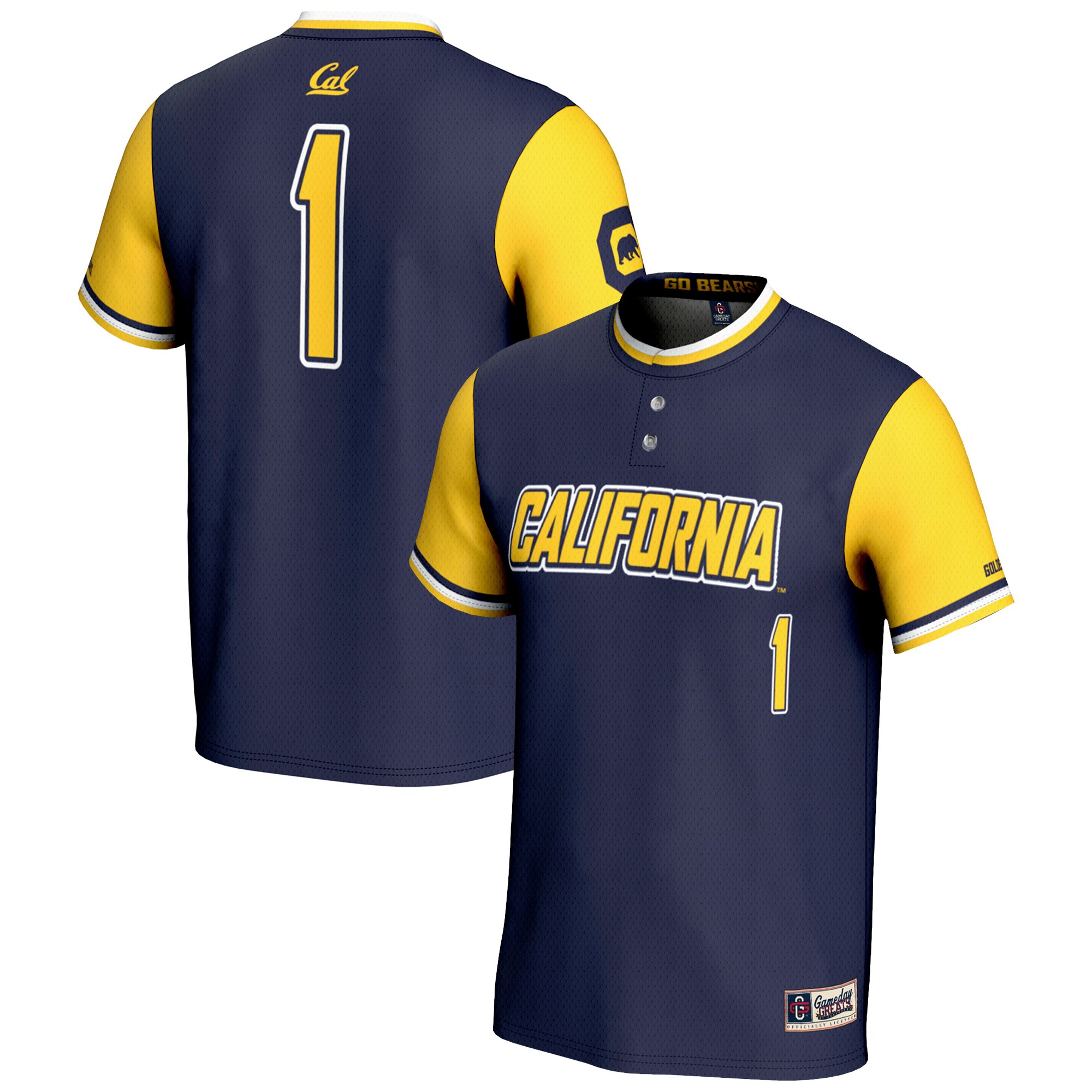 Youth GameDay Greats #1 Navy Cal Bears Lightweight Softball Jersey