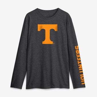 Men's Logo Athletic Heather Gray Tennessee Volunteers Primary Logo Long Sleeve T-Shirt