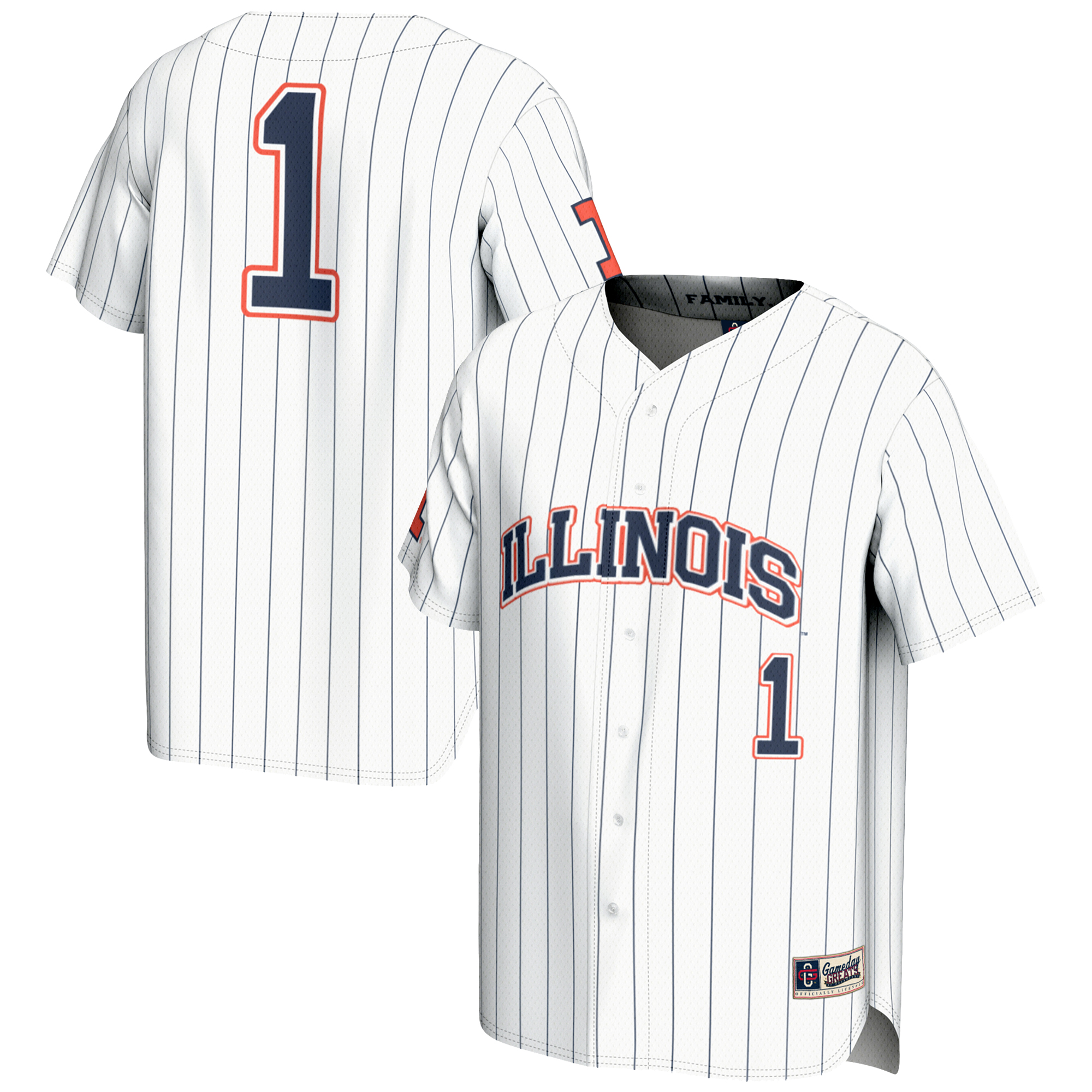 Youth GameDay Greats #1 White Illinois Fighting Illini Lightweight Baseball Jersey Youth GameDay Greats #1 White Illinois Fighting Illini Lightweight Baseball Jersey