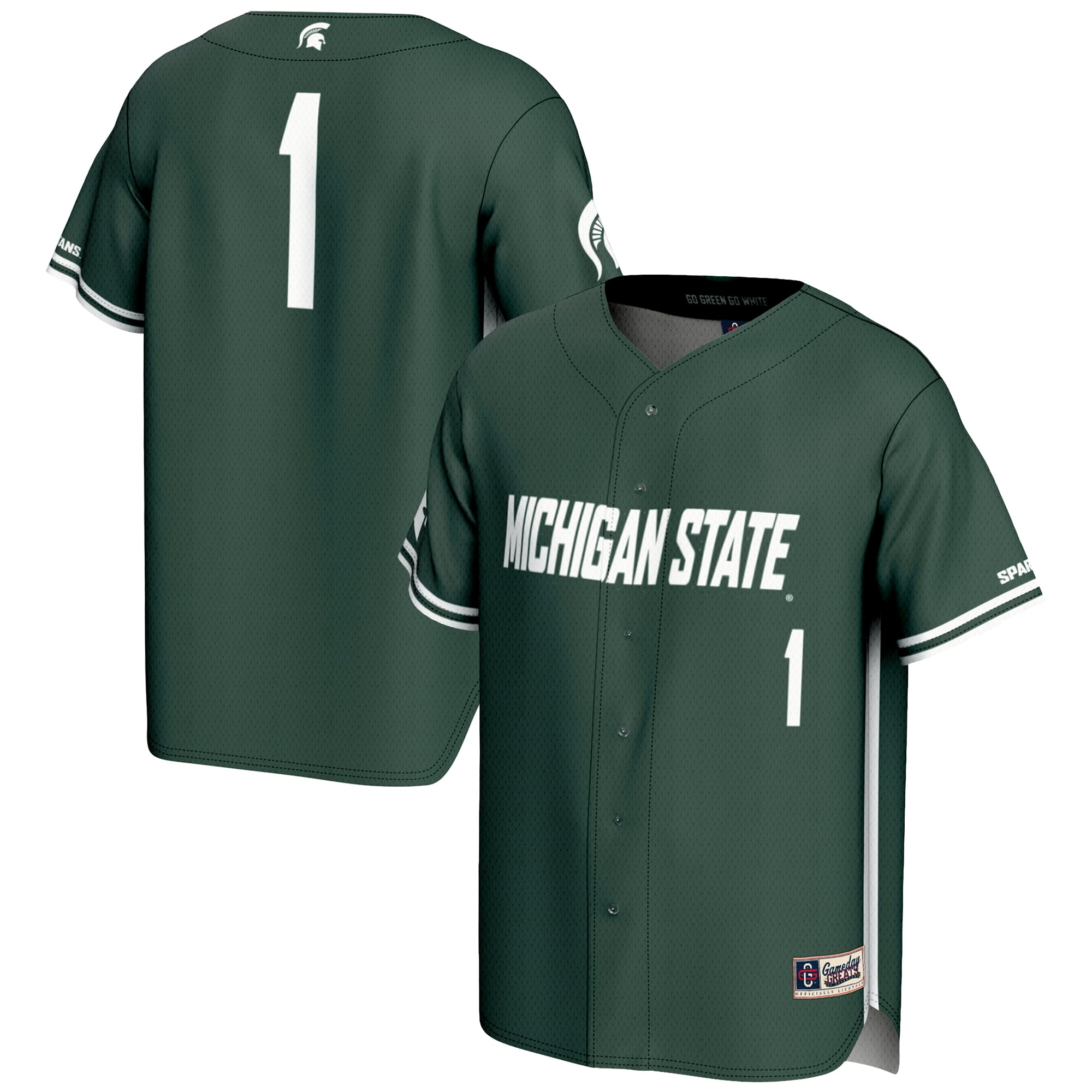 Youth GameDay Greats #1 Green Michigan State Spartans Lightweight Baseball Jersey