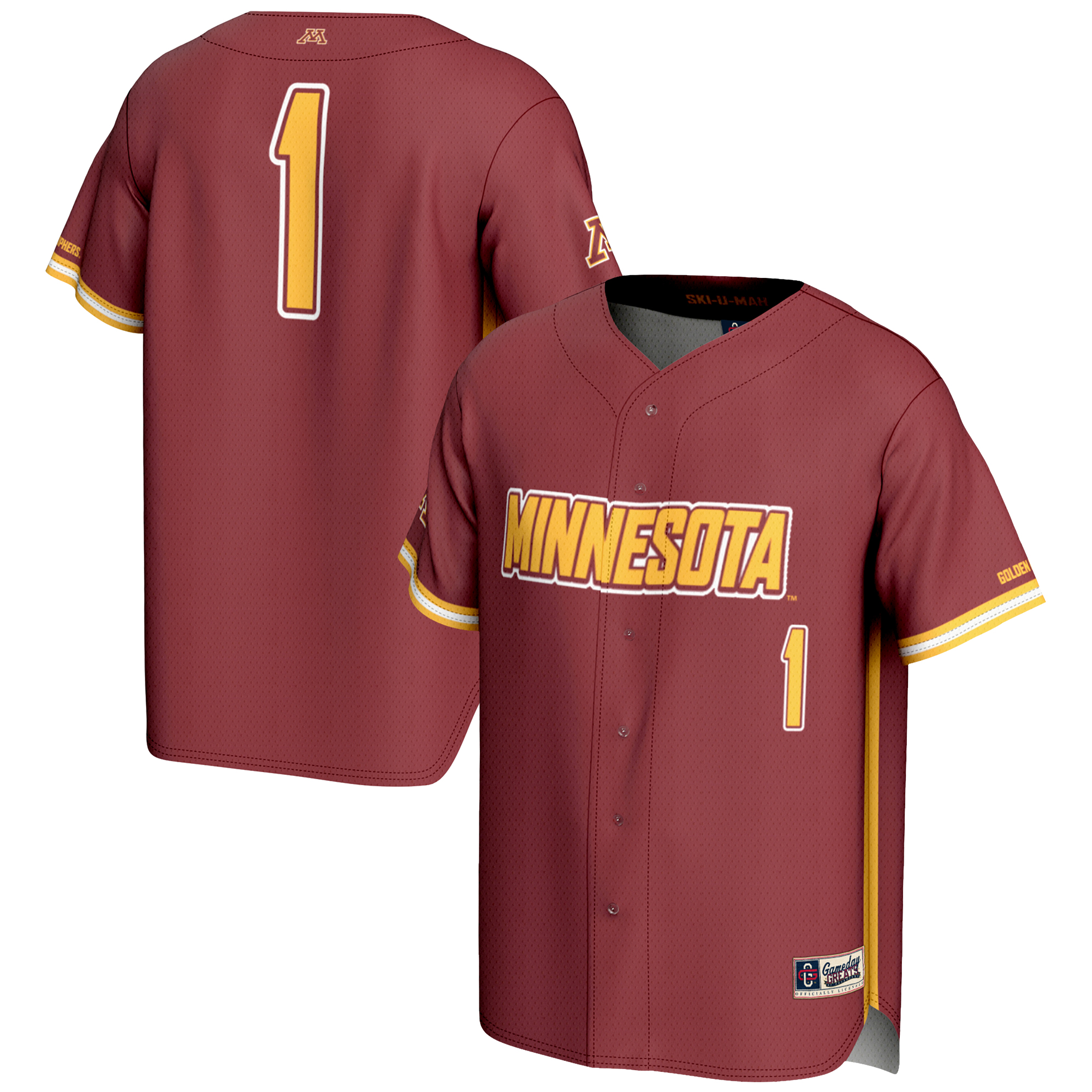Youth GameDay Greats #1 Maroon Minnesota Golden Gophers Lightweight Baseball Jersey Youth GameDay Greats #1 Maroon Minnesota Golden Gophers Lightweight Baseball Jersey