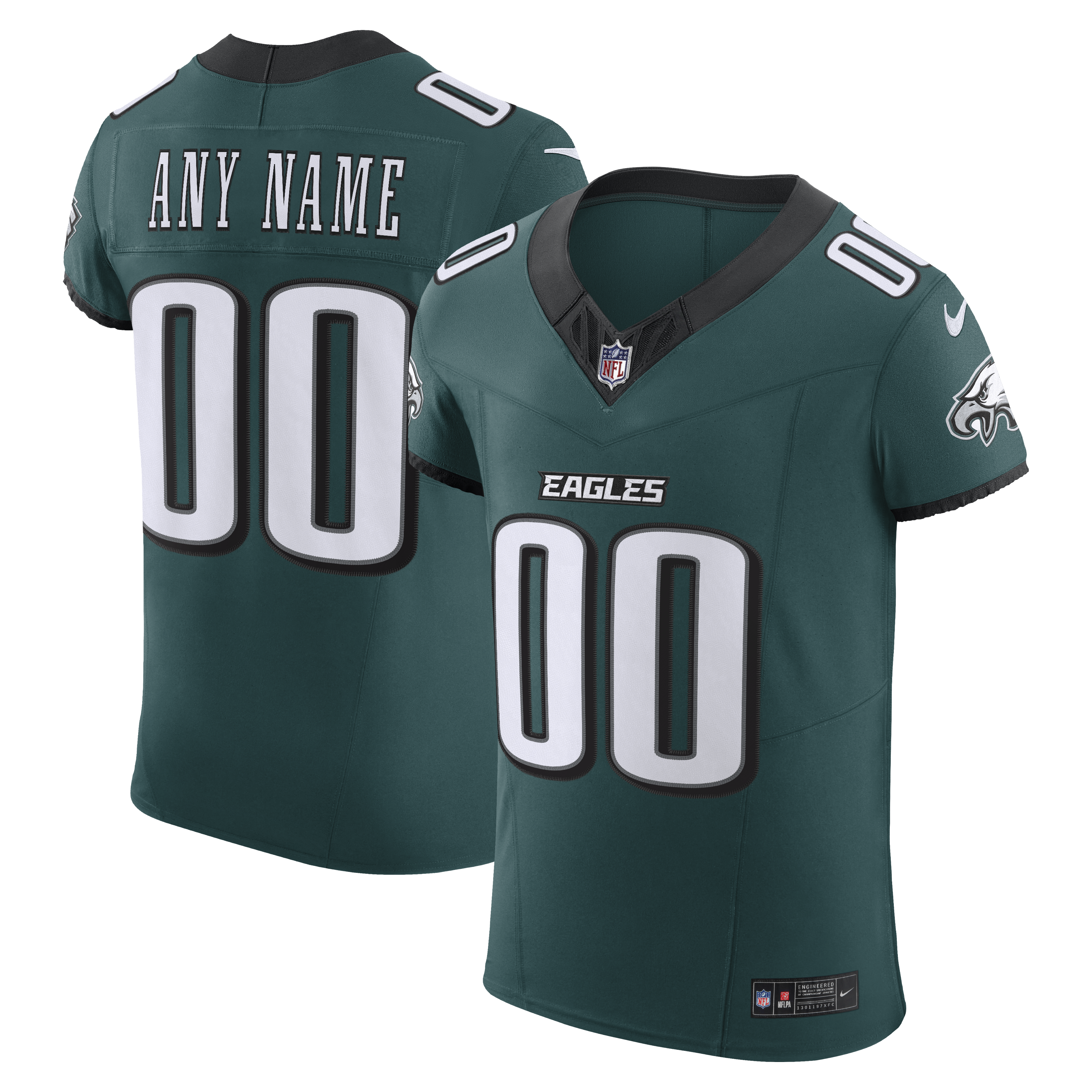 Men's Nike Midnight Green Philadelphia Eagles Vapor F.U.S.E. Elite Custom Jersey