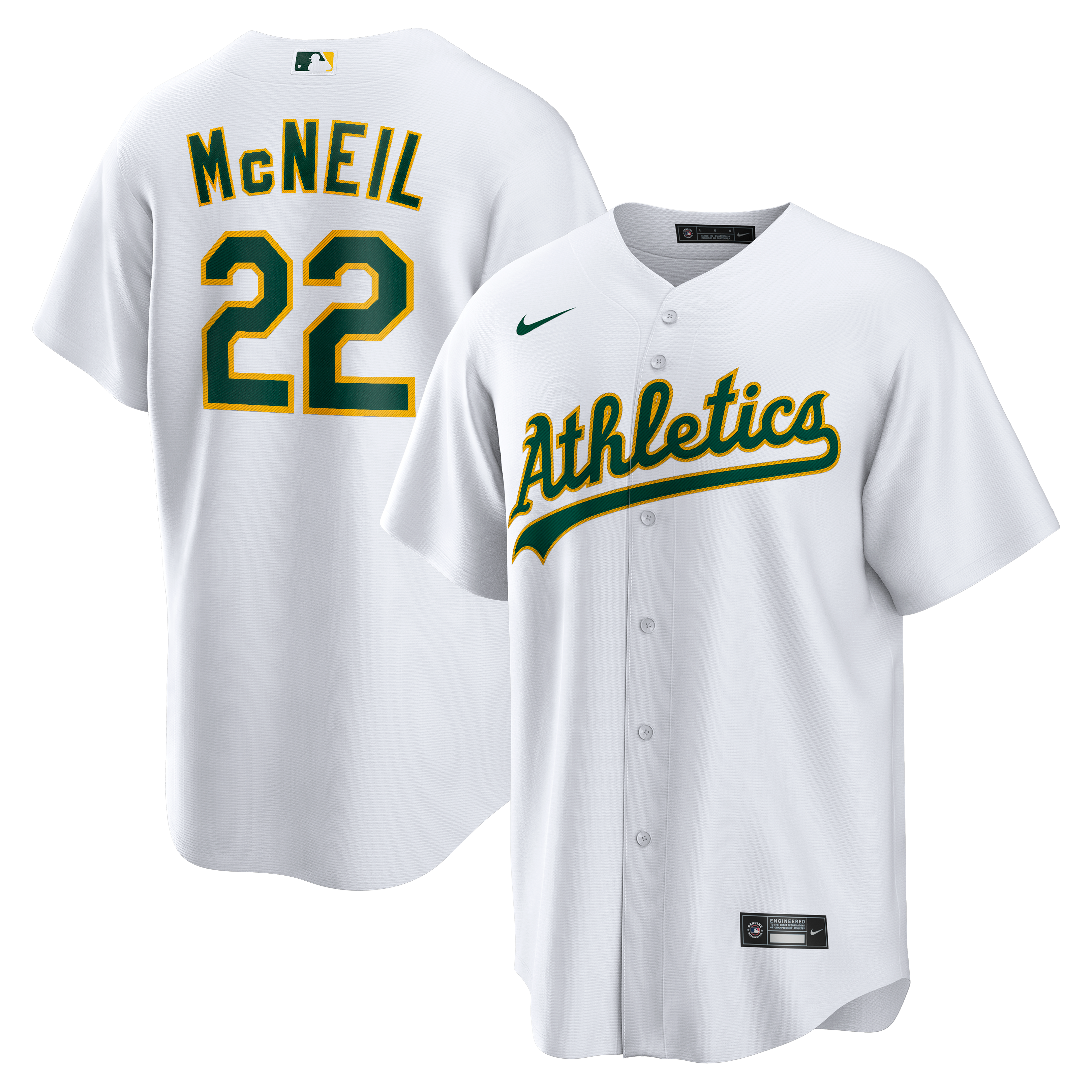 Men's Nike Jeff McNeil White Athletics Home Replica Jersey