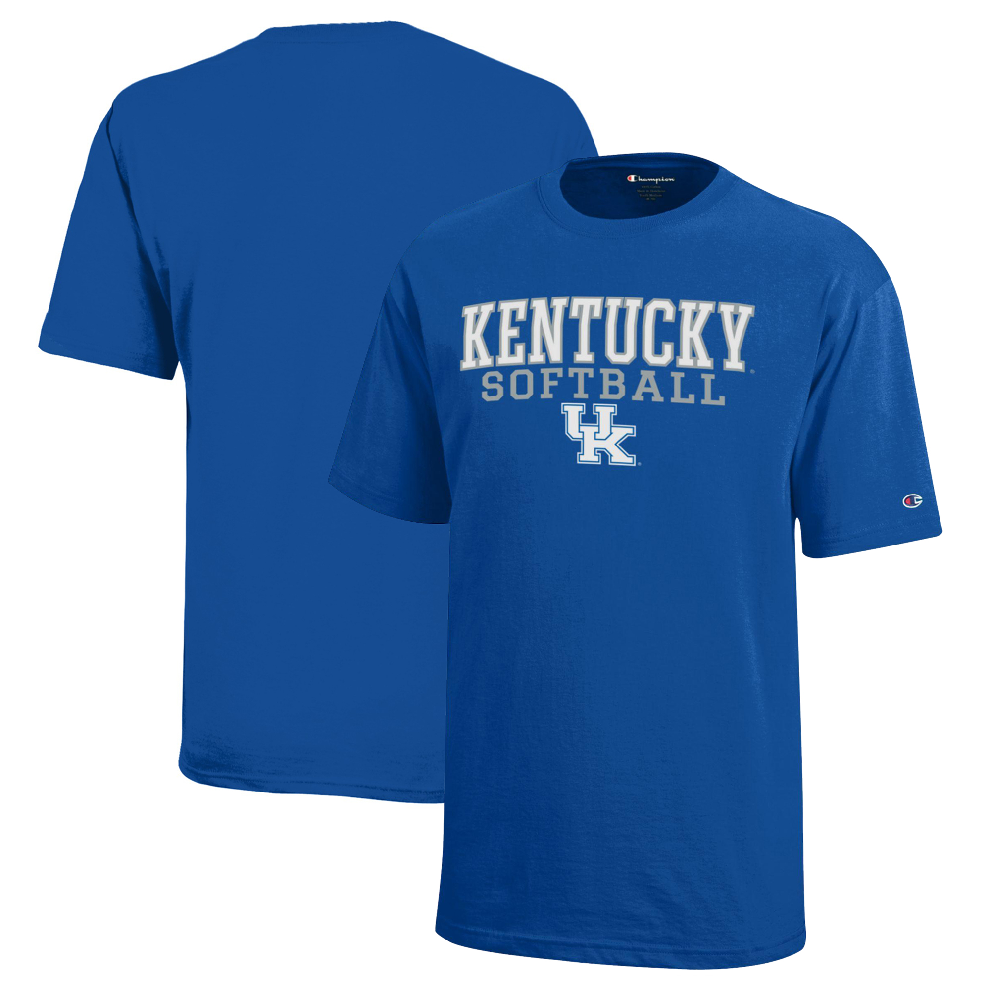 Youth Champion Royal Kentucky Wildcats Stacked Logo Softball T-Shirt Youth Champion Royal Kentucky Wildcats Stacked Logo Softball T-Shirt