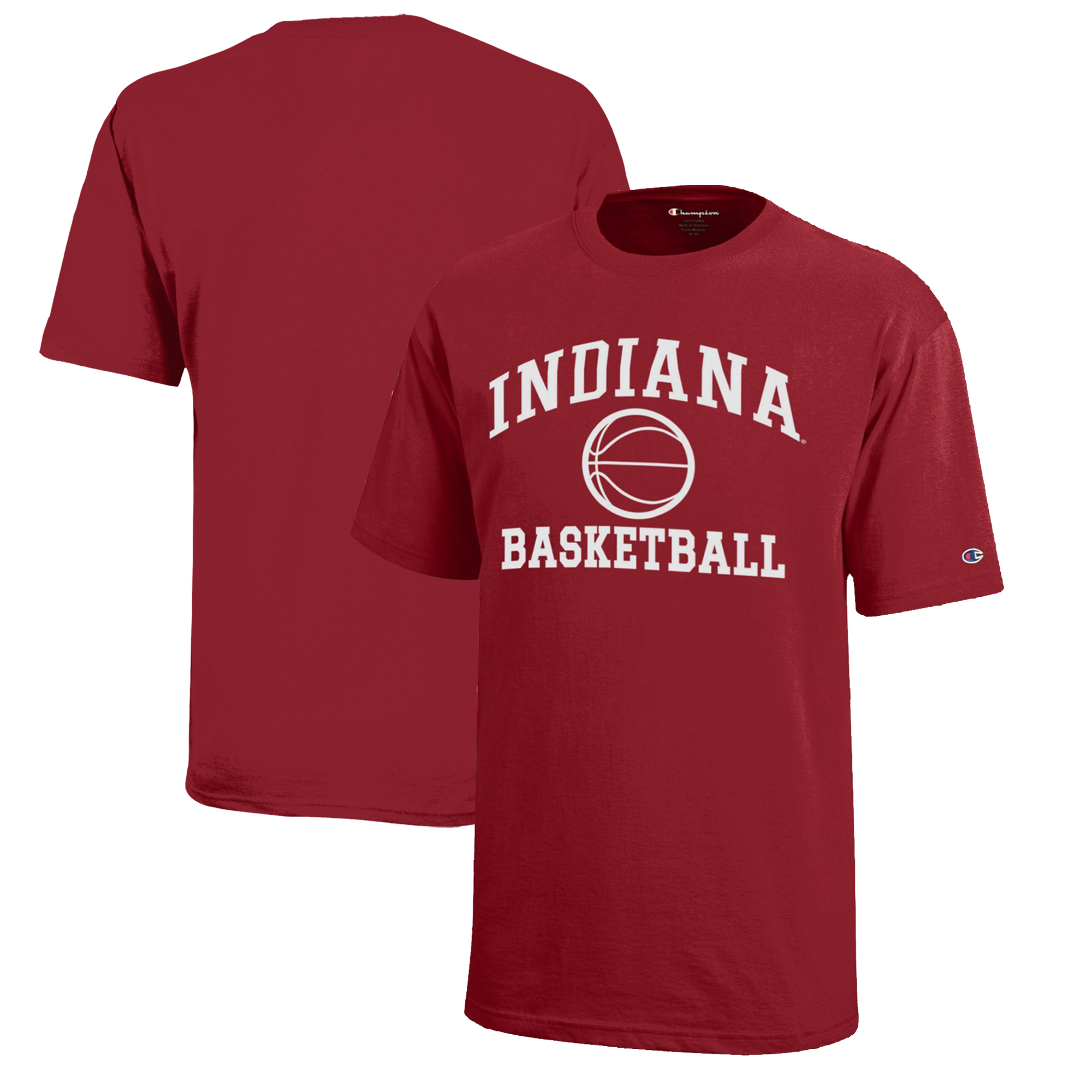Youth Champion Crimson Indiana Hoosiers Icon Logo Basketball T-Shirt