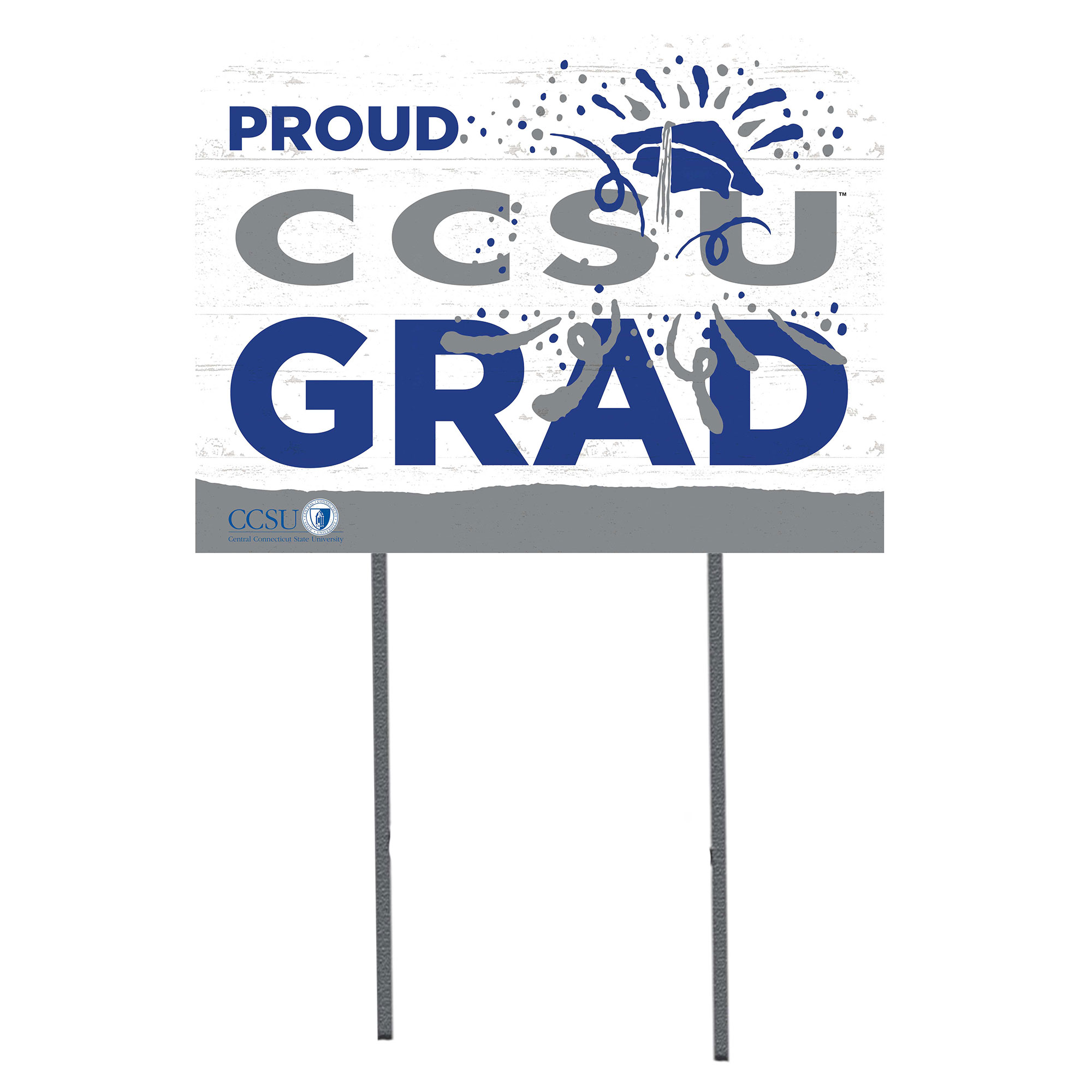 Central Connecticut State Blue Devils 18" x 24" Proud Graduate Yard Sign