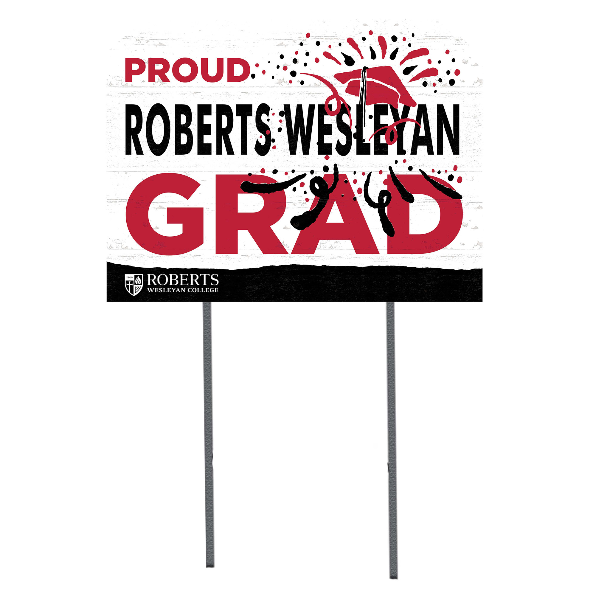Roberts Wesleyan Redhawks 18" x 24" Proud Graduate Yard Sign