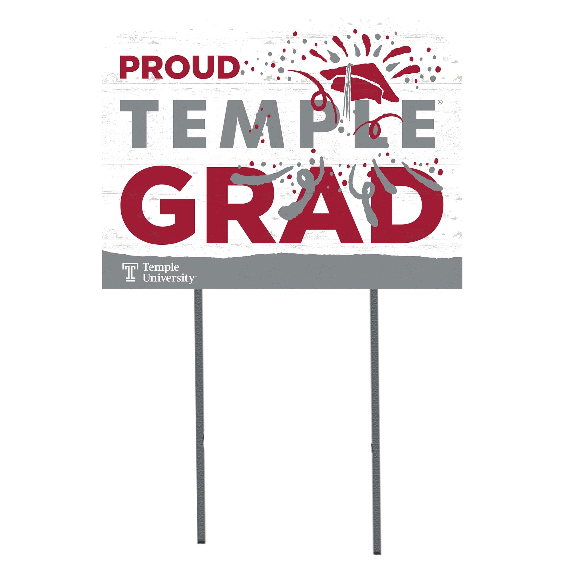 Temple Owls 18" x 24" Proud Graduate Yard Sign
