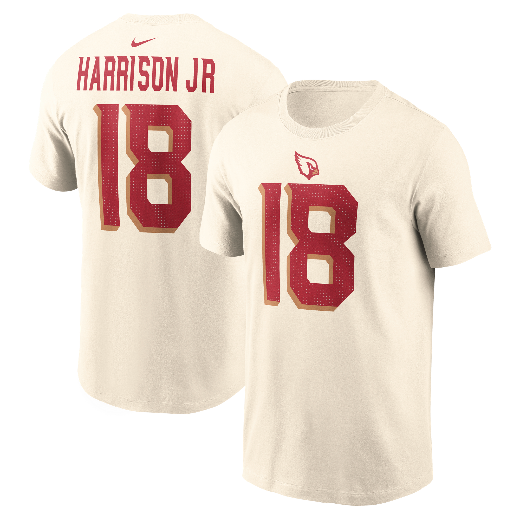 Camiseta Nike para hombre Marvin Harrison Jr. Natural Arizona Cardinals Rivalries Collection con nombre y número del jugador.