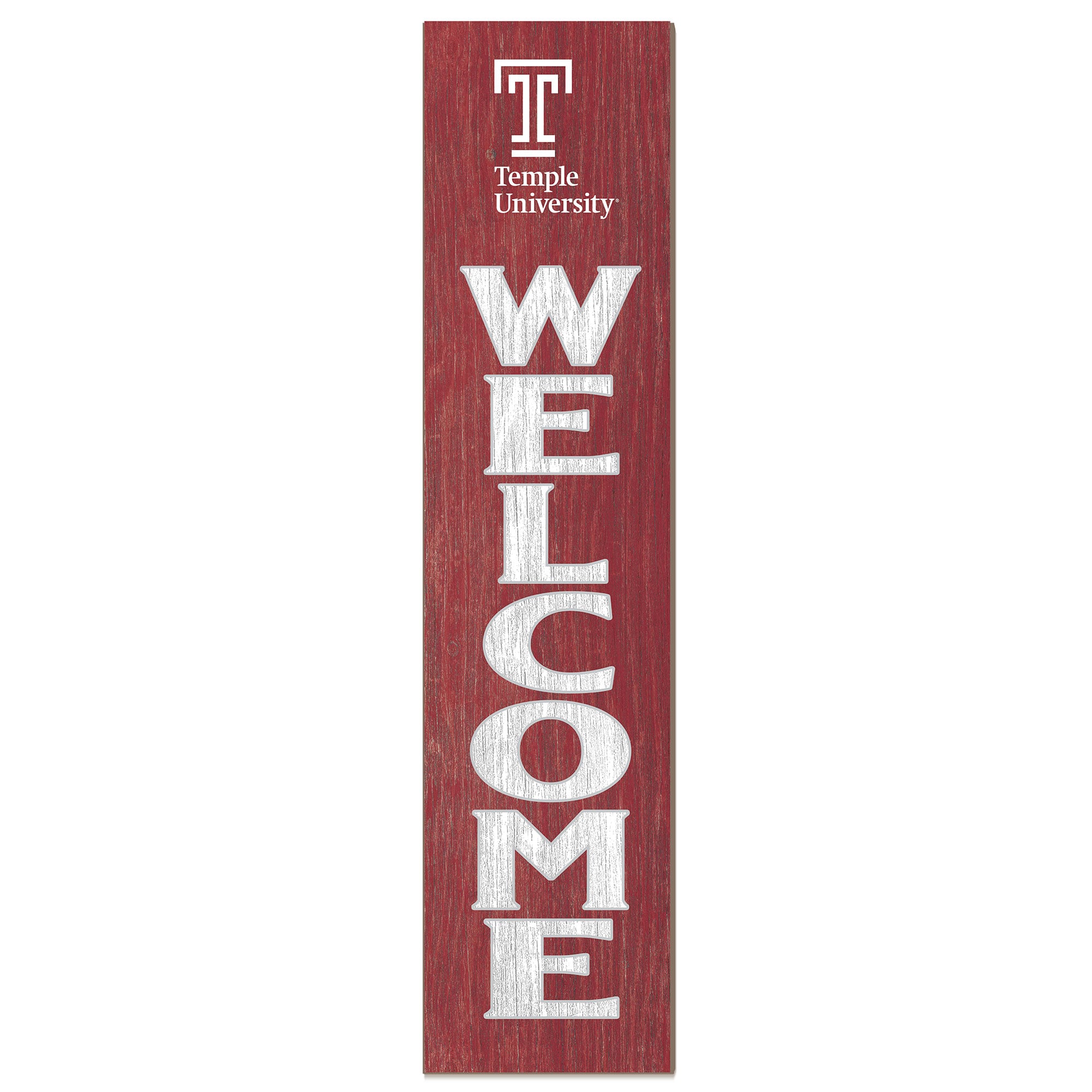 Temple Owls 12" x 48" Welcome Outdoor Leaner