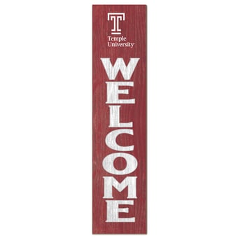 Temple Owls 12" x 48" Welcome Outdoor Leaner