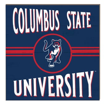 Columbus State Cougars 10" x 10" Retro Team Sign