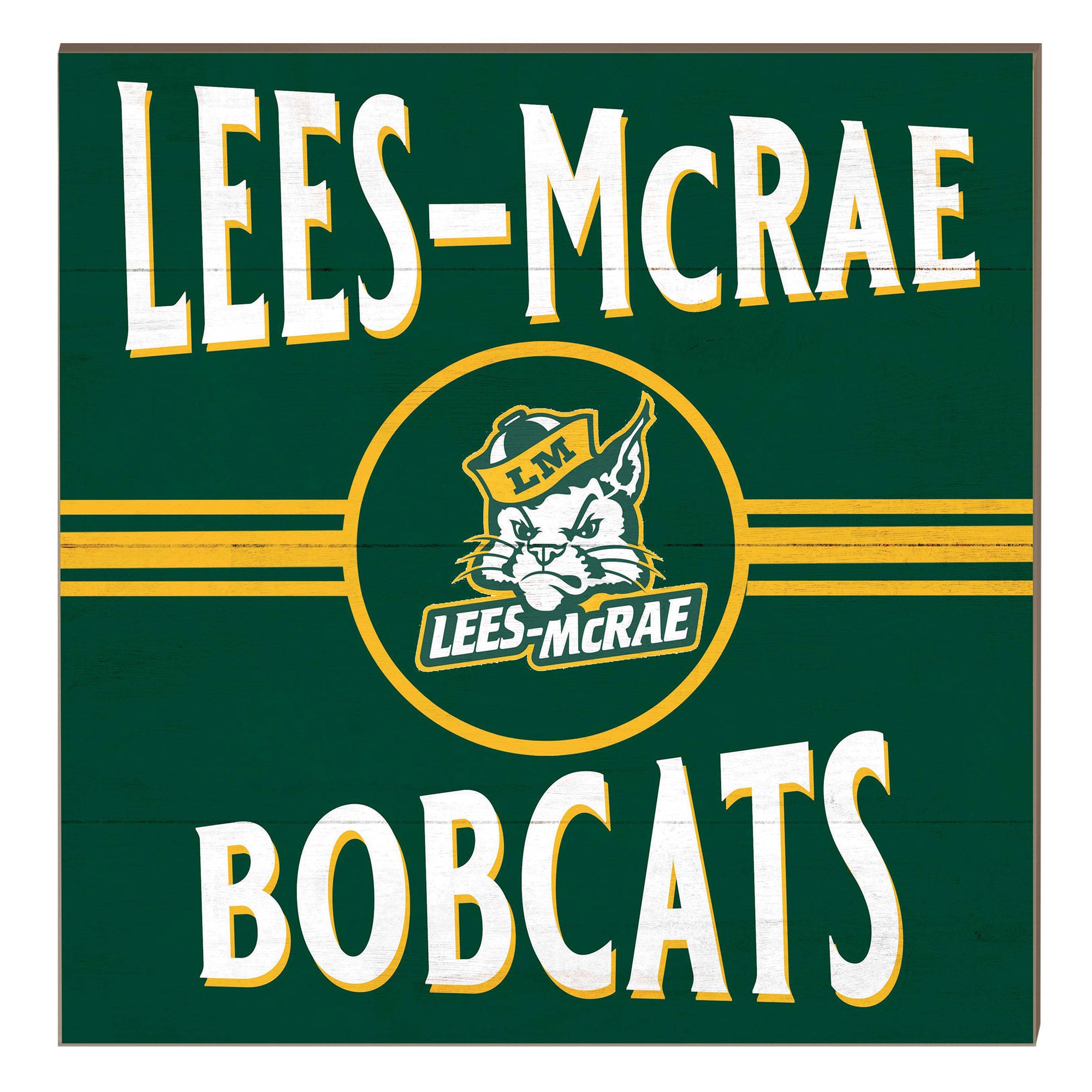 Lees-McRae Bobcats 10" x 10" Retro Team Sign