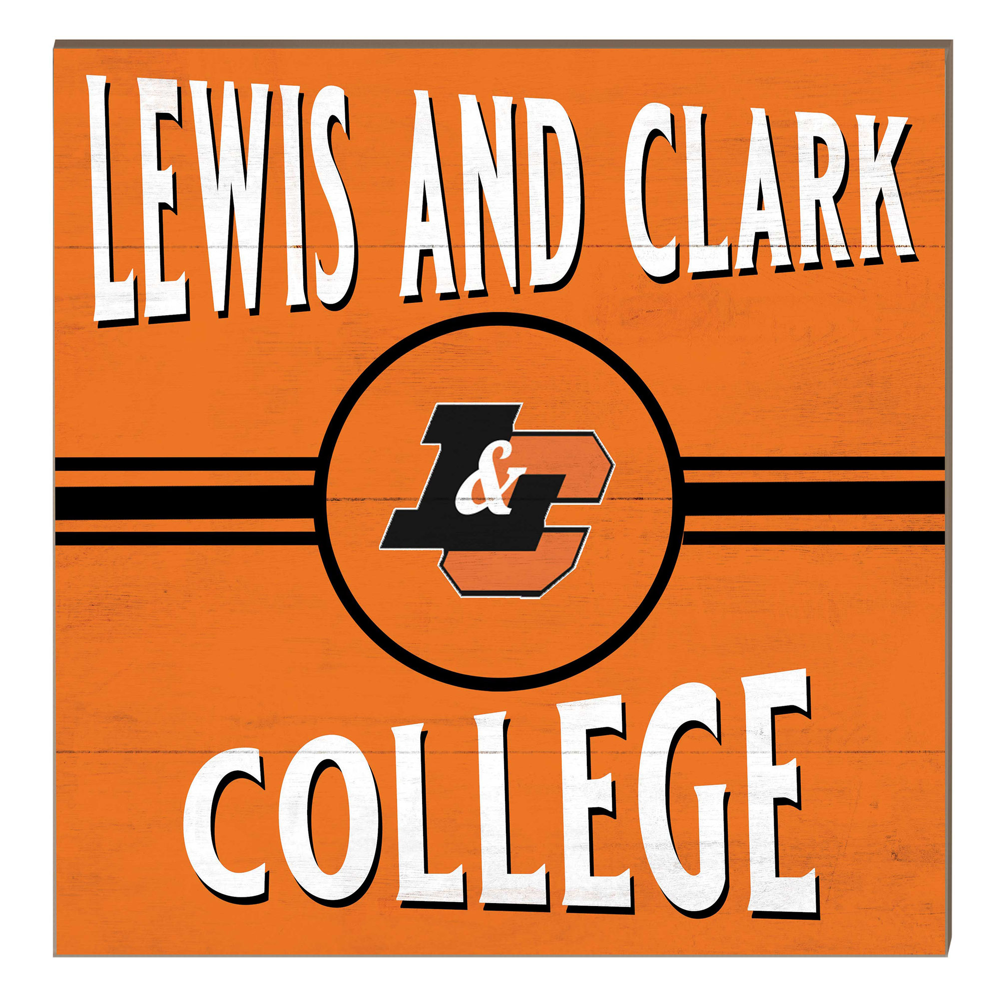 Lewis & Clark College Pioneers 10" x 10" Retro Team Sign