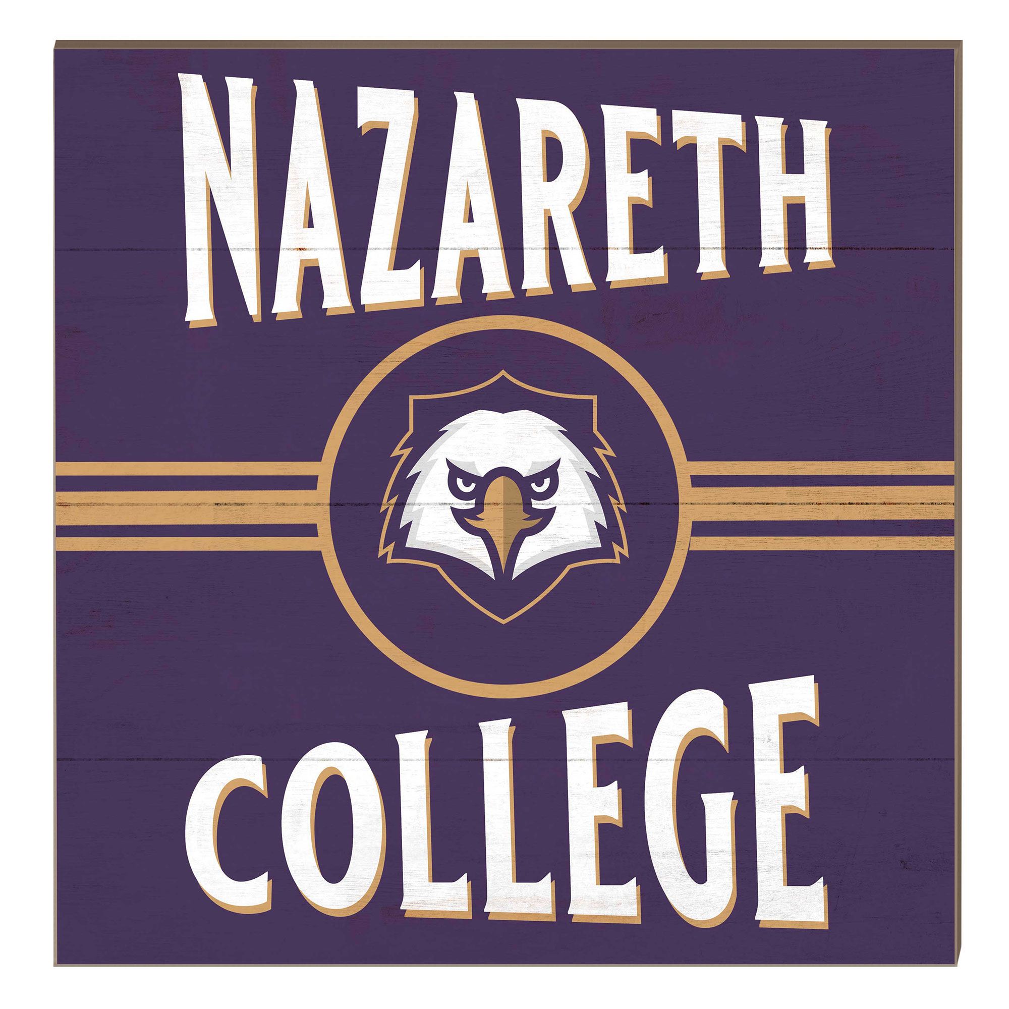 Nazareth College Golden Flyers 10" x 10" Retro Team Sign