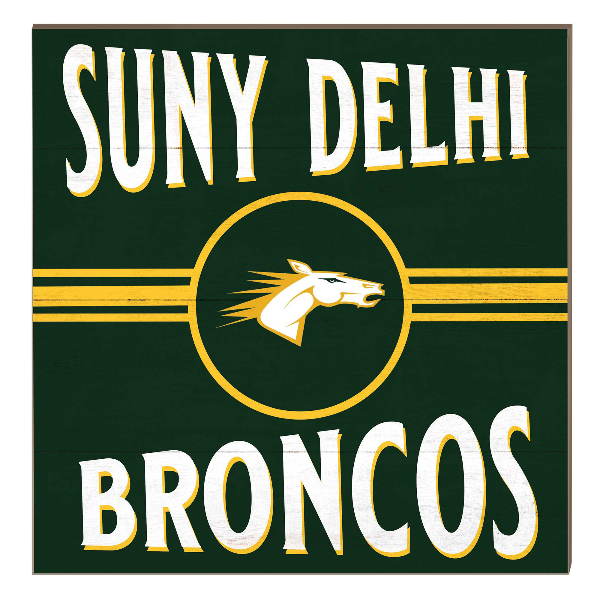 SUNY Delhi Broncos 10" x 10" Retro Team Sign