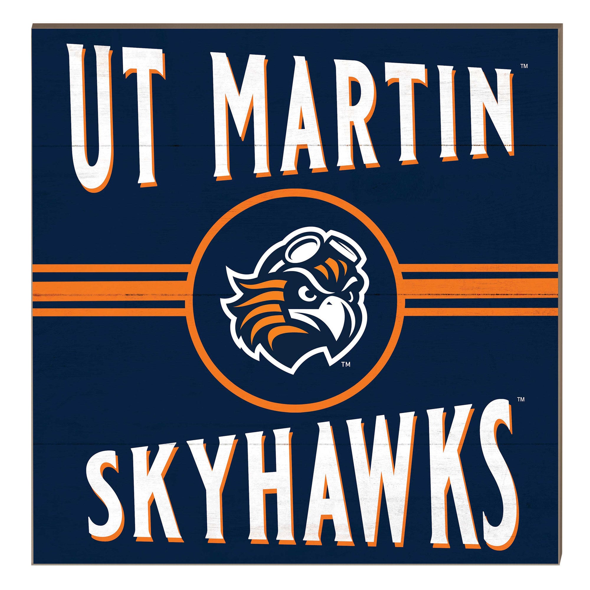 Tennessee-Martin Skyhawks 10" x 10" Retro Team Sign