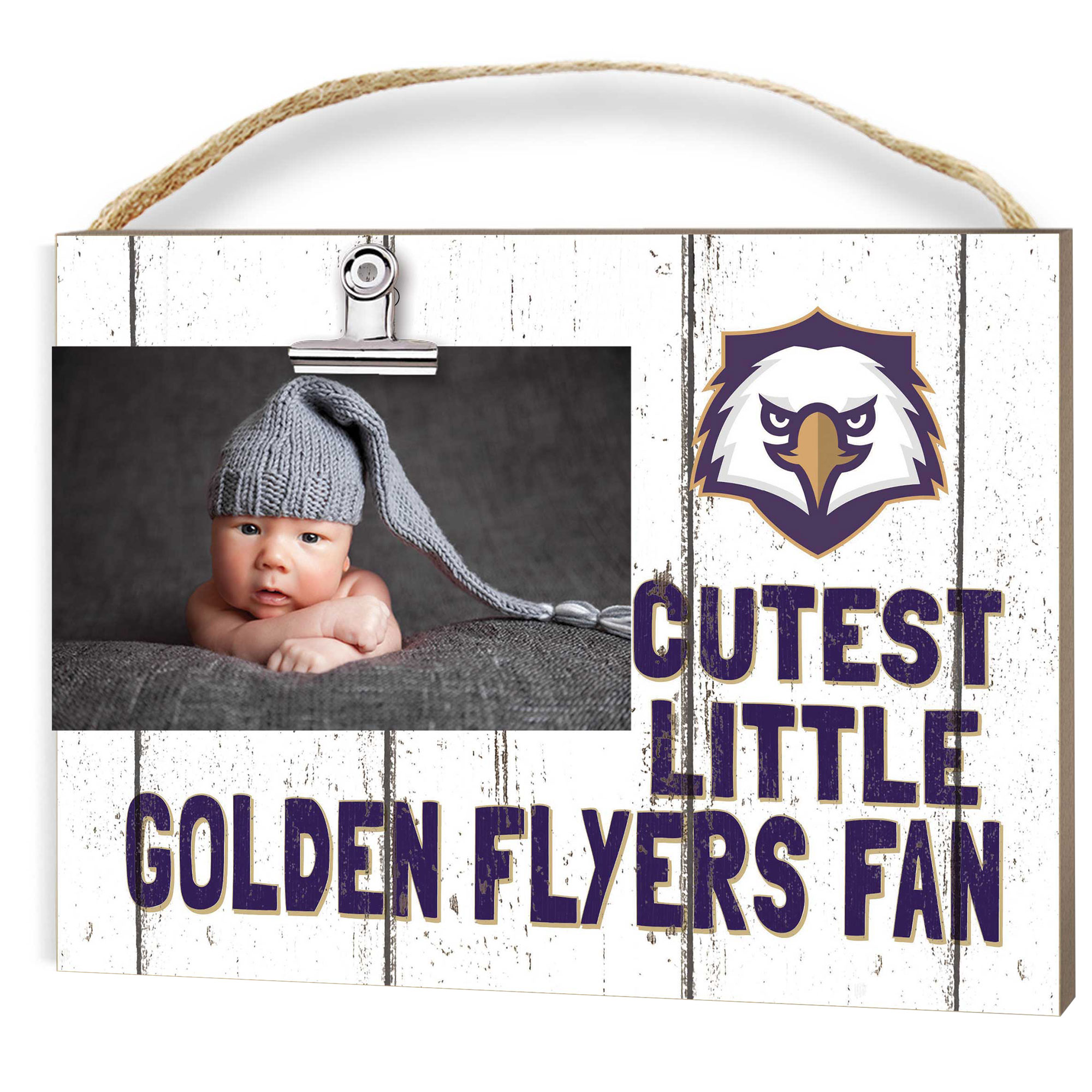Nazareth College Golden Flyers 8" x 10" Cutest Little Fan Weathered Team Logo Clip Photo Frame