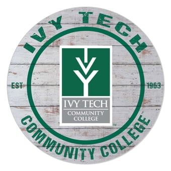 Ivy Tech Community College 20" Indoor/Outdoor Weathered Circle Sign