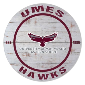 Maryland Eastern Shore Hawks 20" Indoor/Outdoor Weathered Circle Sign