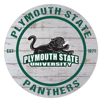 Plymouth State Panthers 20" Indoor/Outdoor Weathered Circle Sign