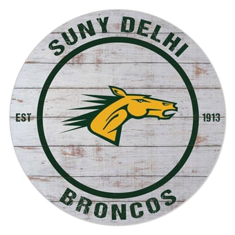 SUNY Delhi Broncos 20" x 20" Indoor/Outdoor Weathered Circle Sign
