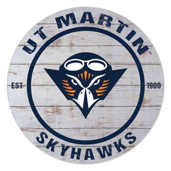Tennessee-Martin Skyhawks 20" x 20" Indoor/Outdoor Weathered Circle Sign