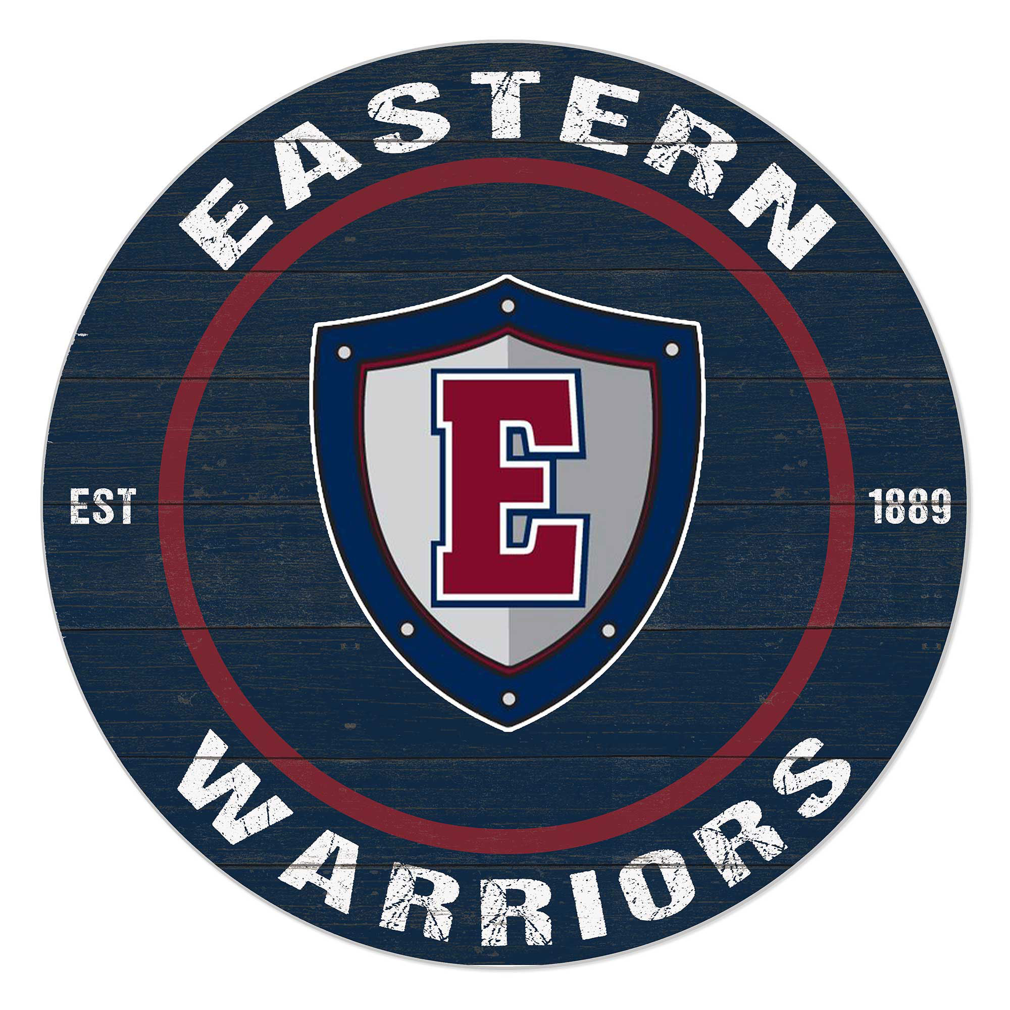 Eastern Connecticut State Warriors 20" Indoor/Outdoor Team Color Circle Sign