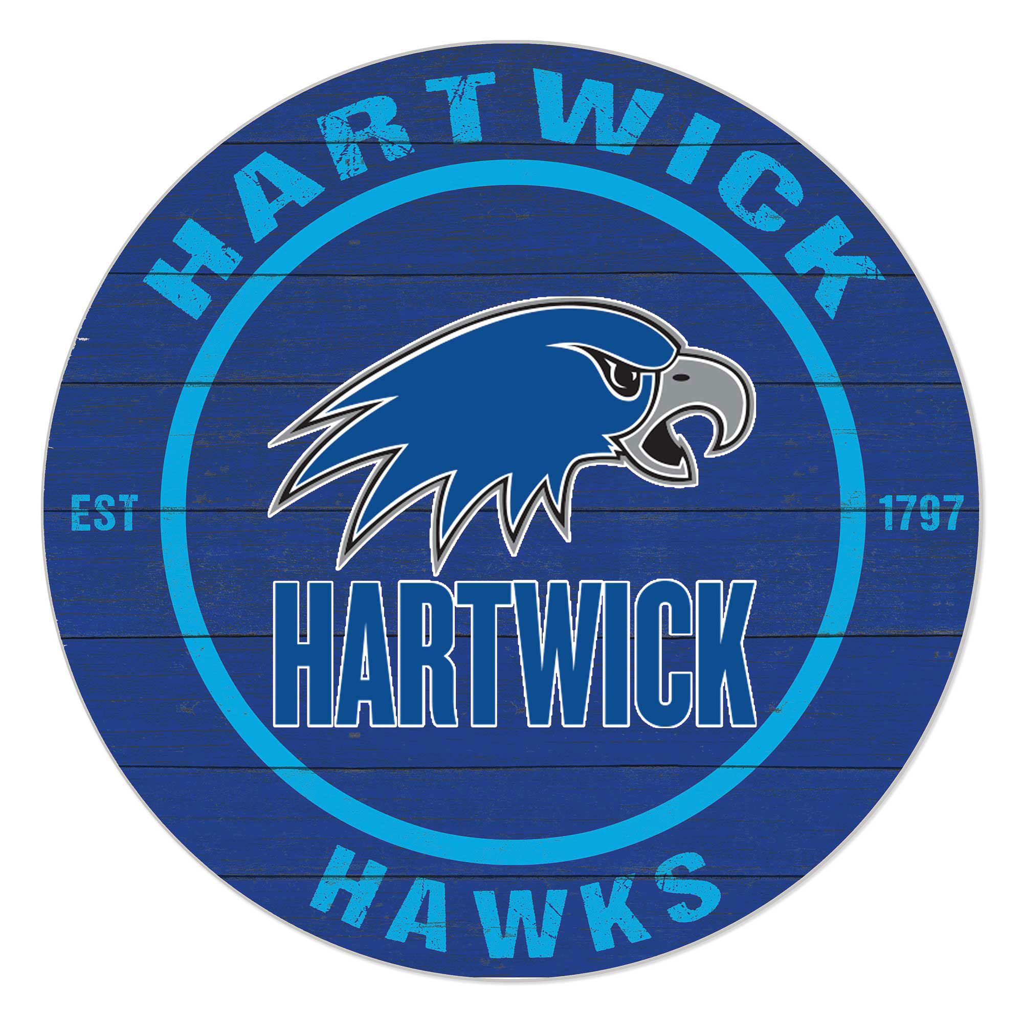 Hartwick College Hawks 20" Indoor/Outdoor Team Color Circle Sign