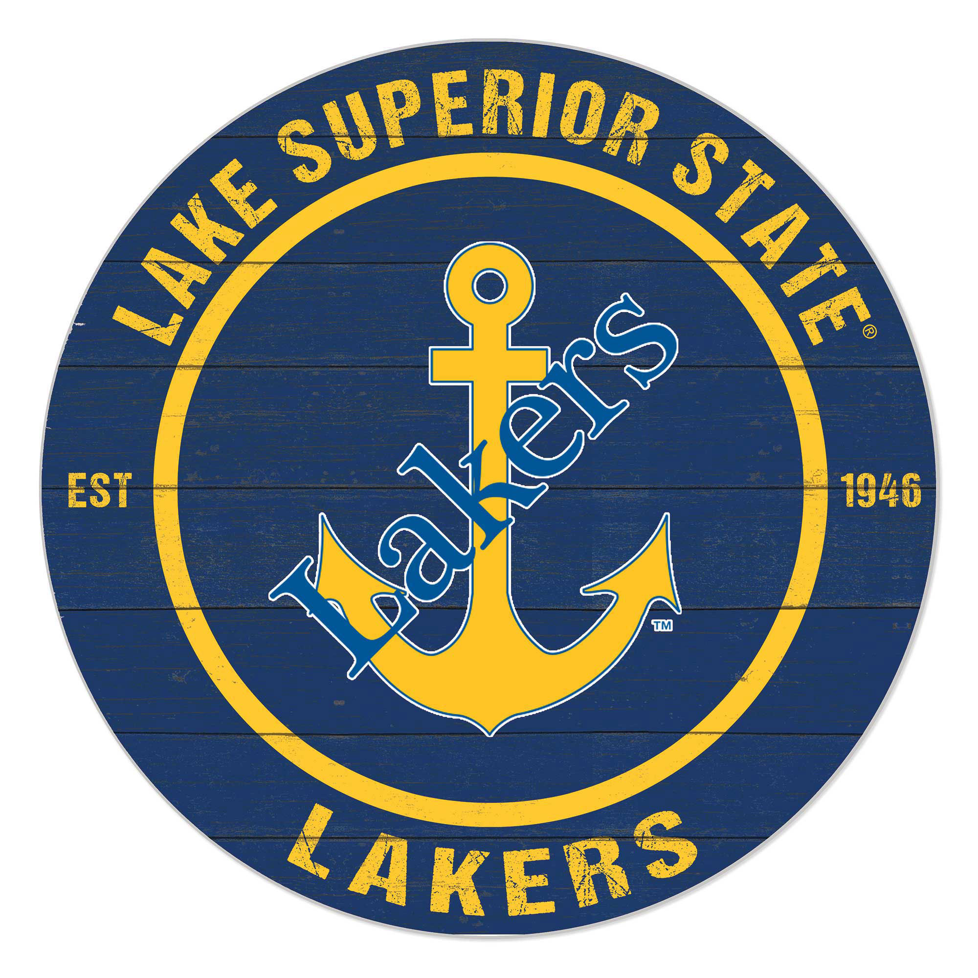 Lake Superior State Lakers 20" Indoor/Outdoor Team Color Circle Sign