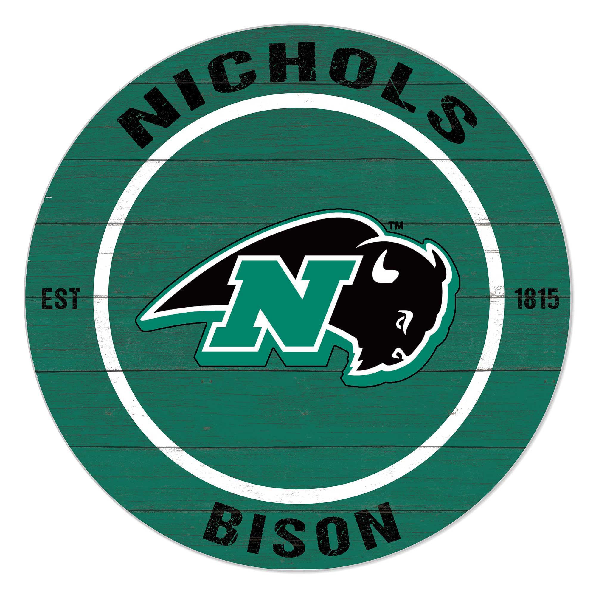 Nichols College Bison 20" Indoor/Outdoor Team Color Circle Sign