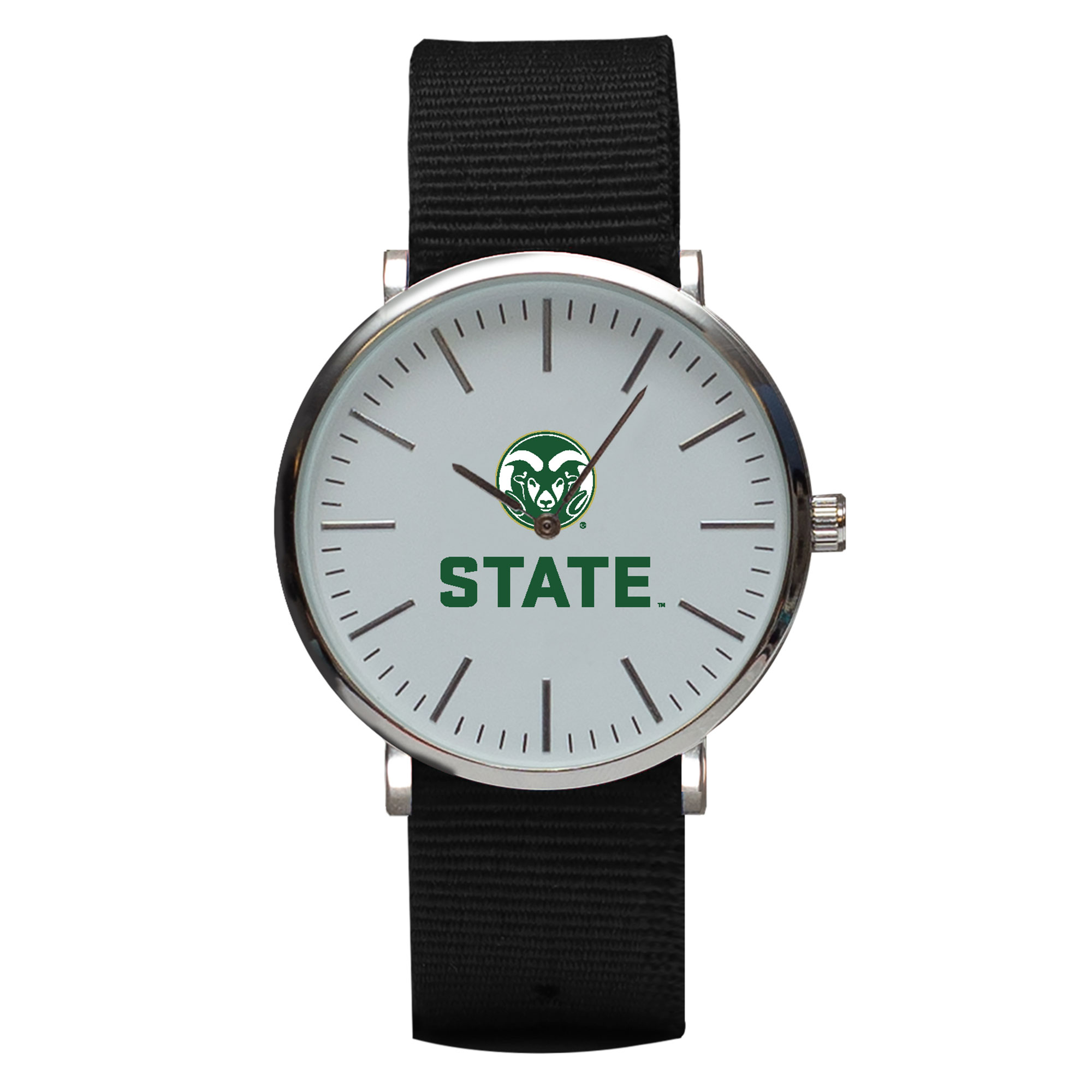 Black Colorado State Rams Stitch Nylon Strap Watch