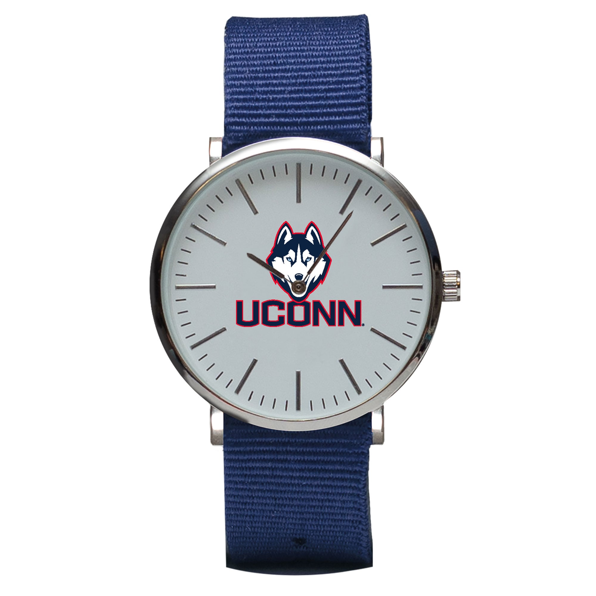 Navy UConn Huskies Stitch Nylon Strap Watch