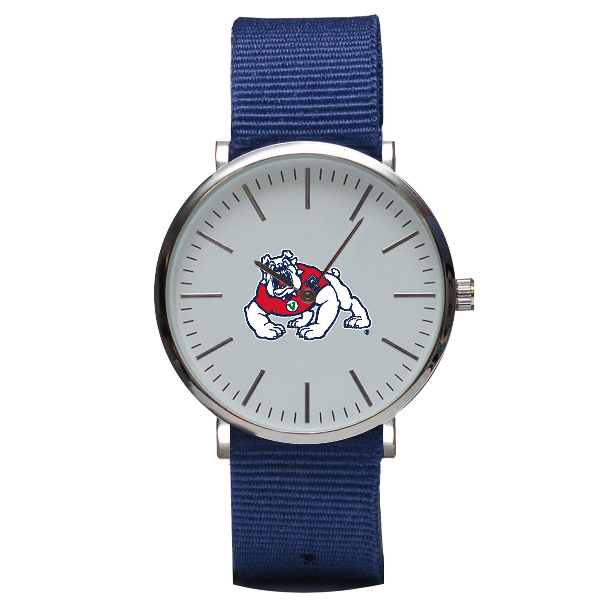 Navy Fresno State Bulldogs Stitch Nylon Strap Watch