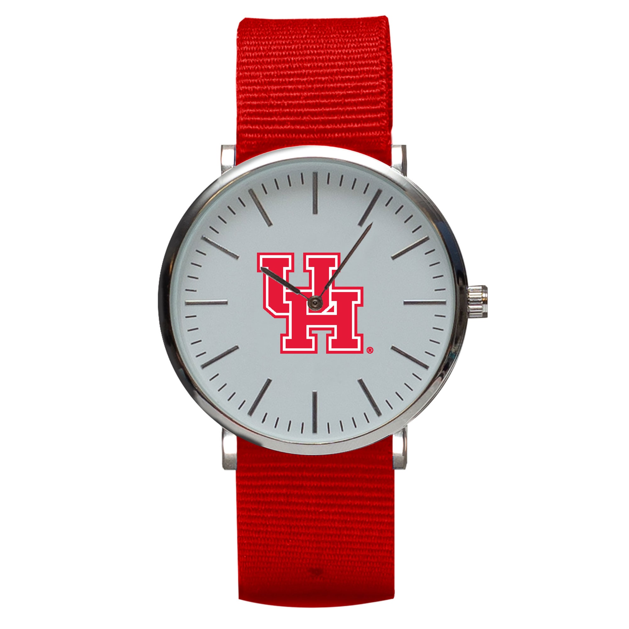 Red Houston Cougars Stitch Nylon Strap Watch